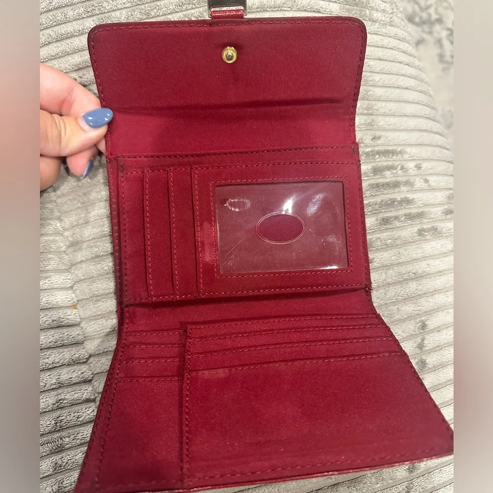 Liz Claiborne Red Leather Wallet - Picture 2 of 3